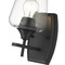 Z-Lite Joliet 1 Light Wall Sconce, Matte Black & Clear 473-1S-MB - alternate 7